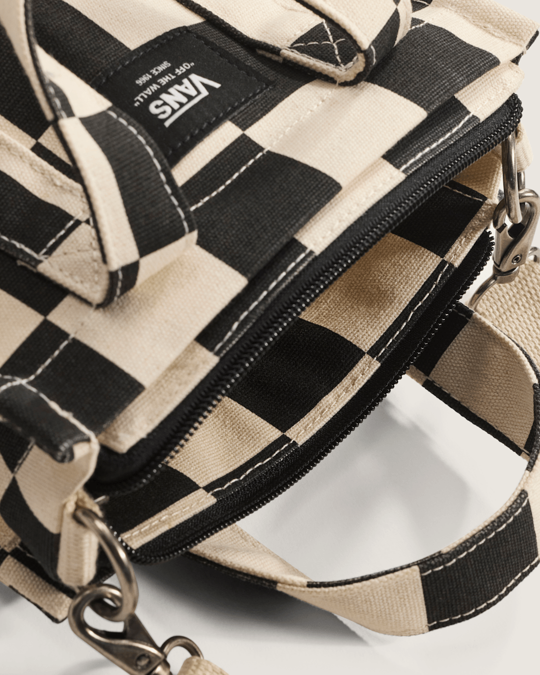 Vans Lil Pergs Checkerboard Tote Bag in Antique White / Black