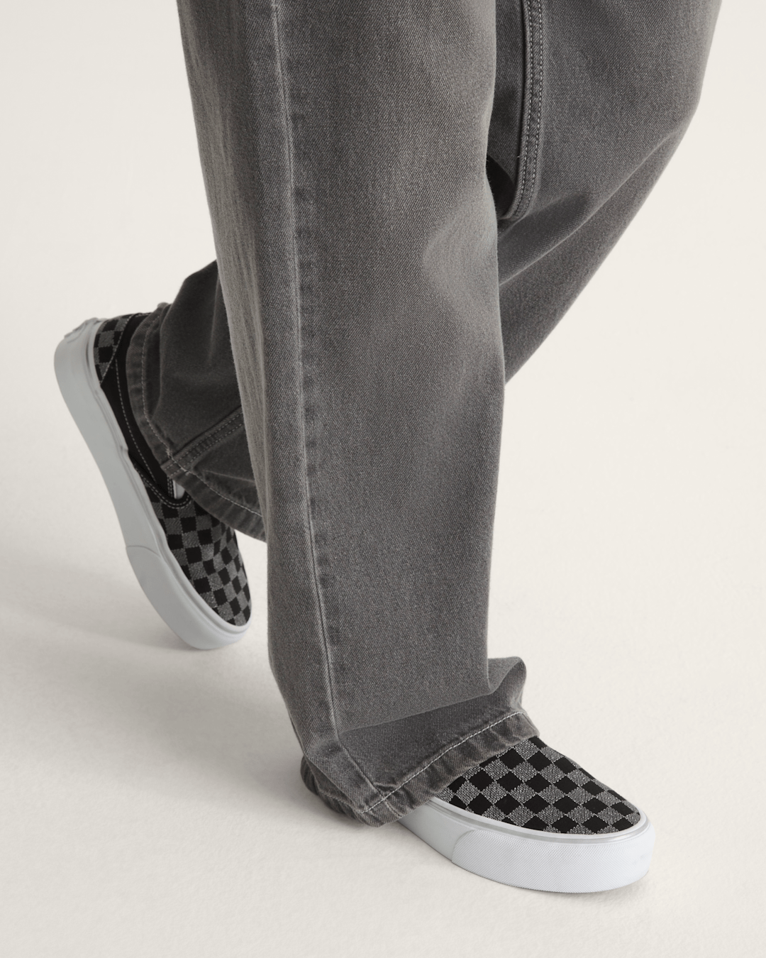 Vans Classic Slip-On Platform Checkerboard Shoe in Checkerboard Black