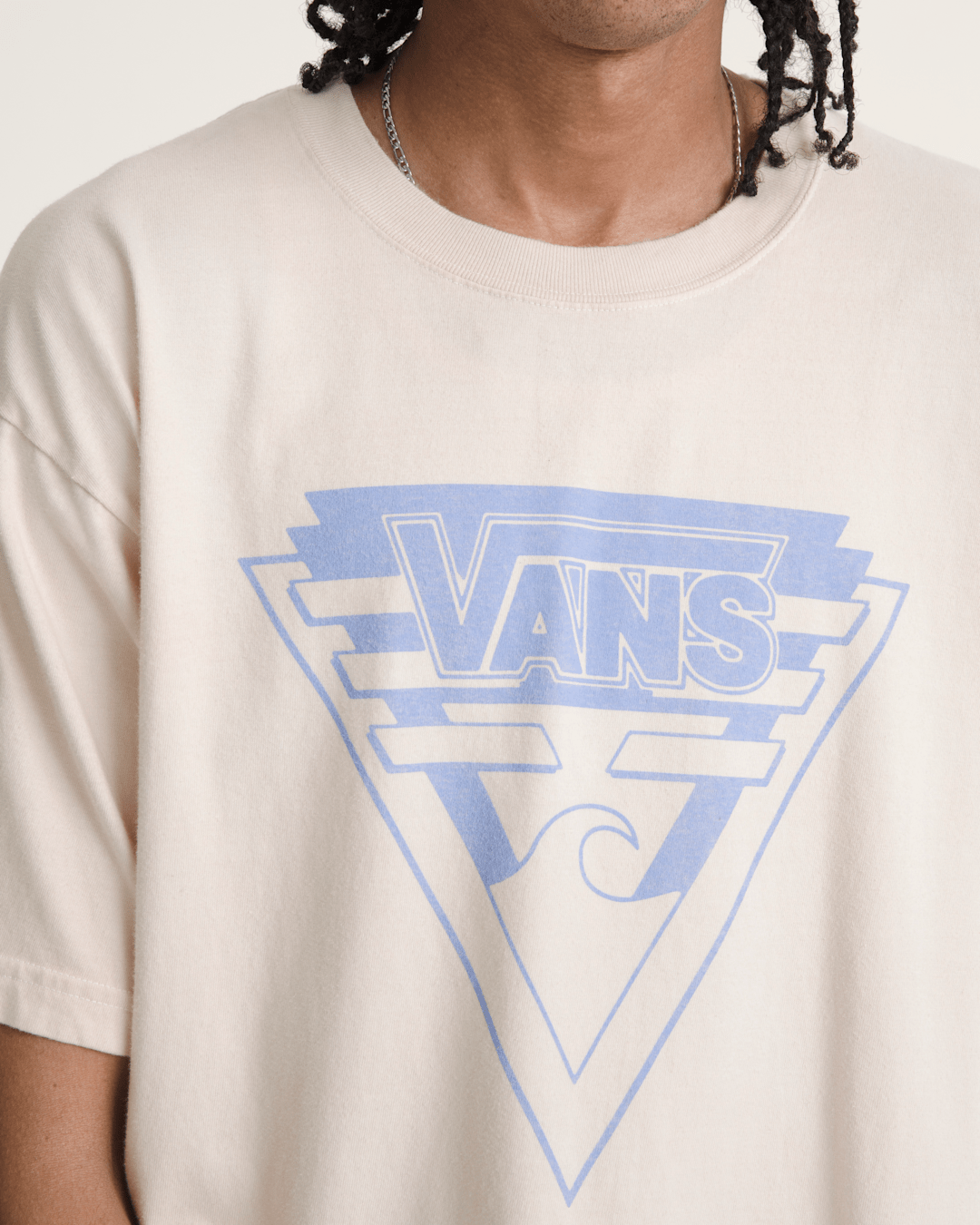 Vans Waffle Shop Wave Blend T-Shirt in Marshmallow White