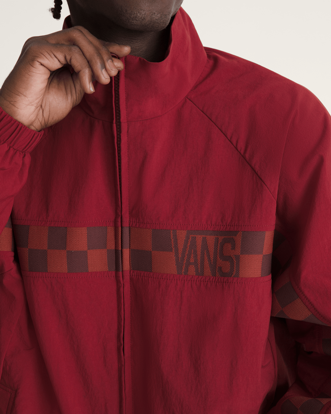 Vans Ronnie Track Jacket in Bordeaux Red