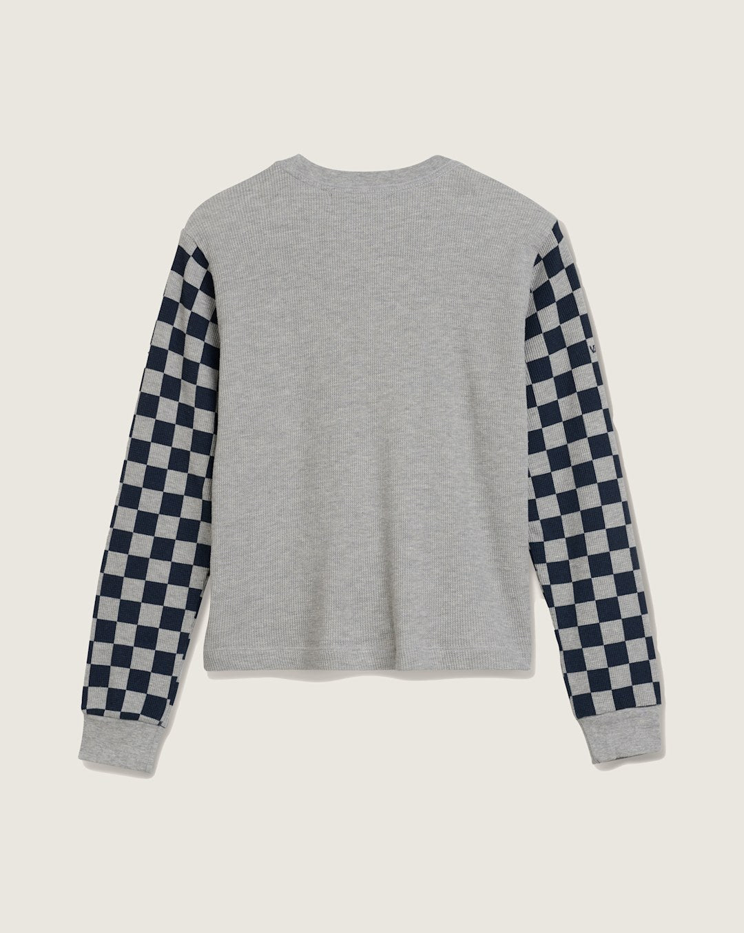 Vans Checkerboard Long Sleeve Shirt in Heather Grey / Navy Blue
