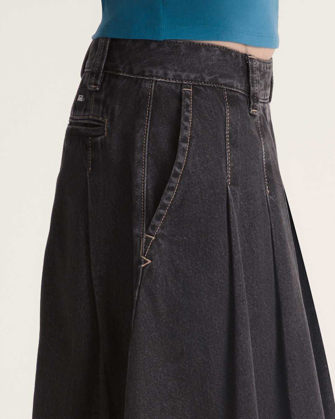 Vans Authentic Chino Denim Skirt in Rinse Black