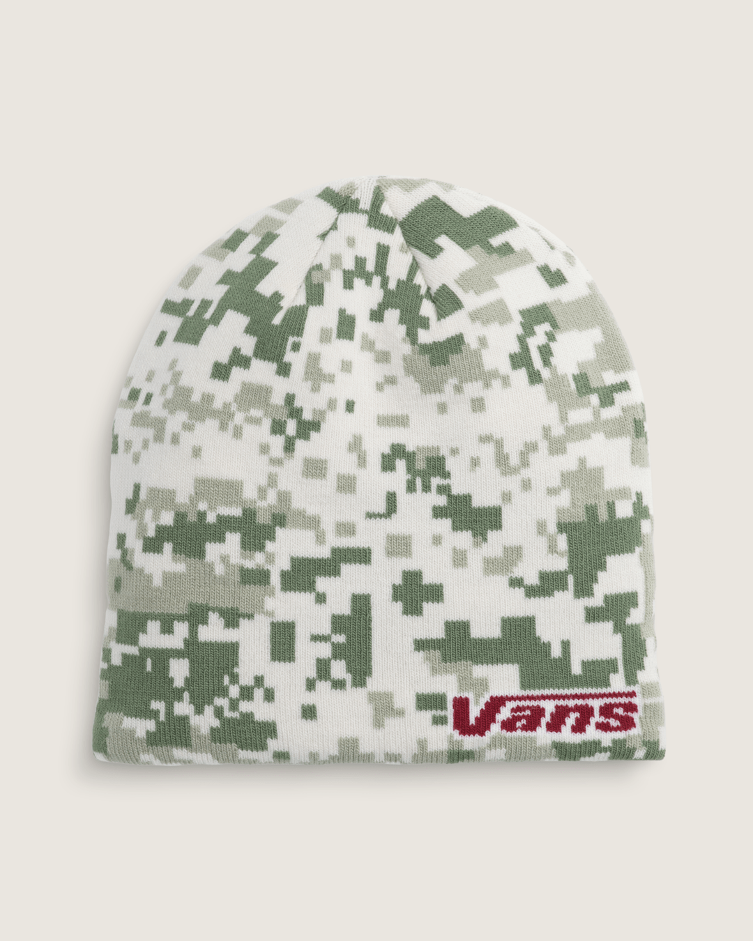 Vans Vans Skull Beanie in Neutral Olive Green / Marshmallow White
