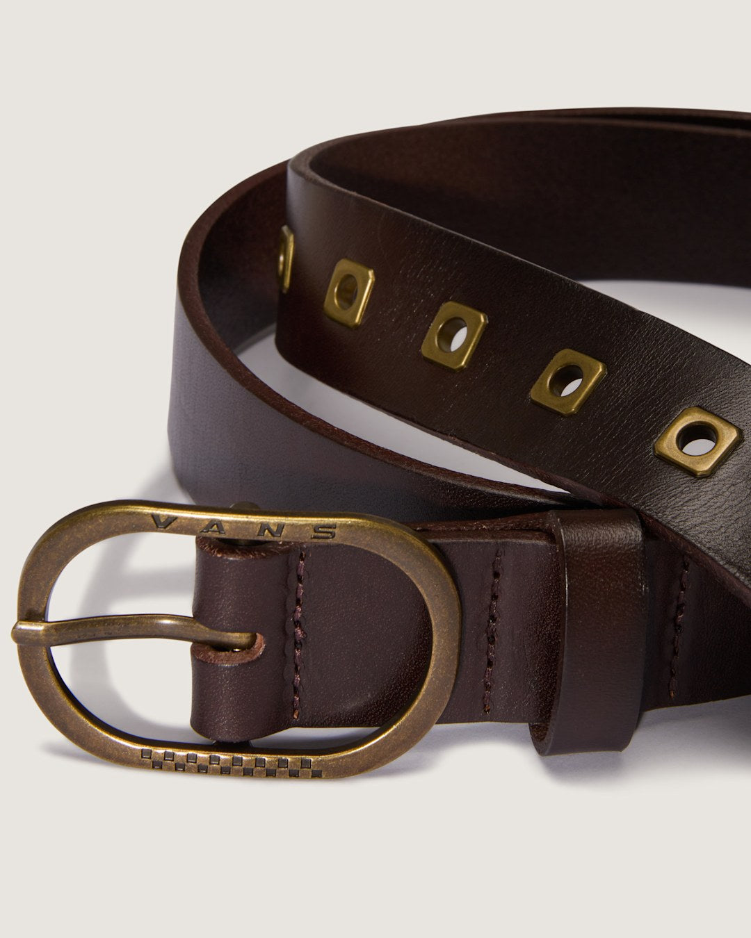 Vans Determined Leather Belt in Coal Brown