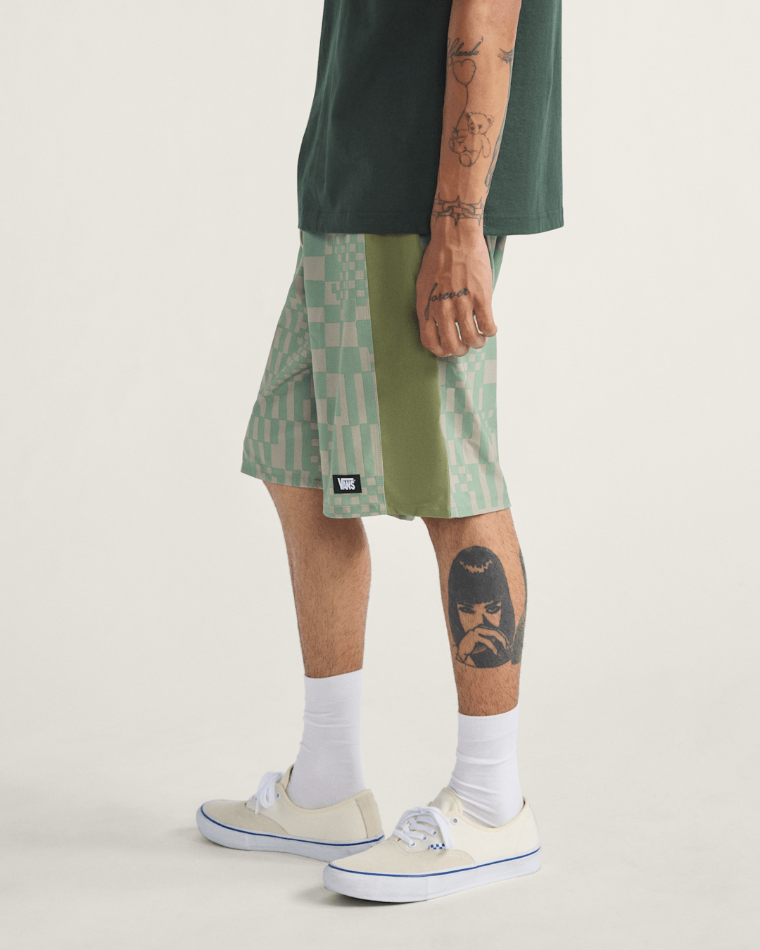 Vans Daily AOP Sideline Boardshorts in Grey Olive Green