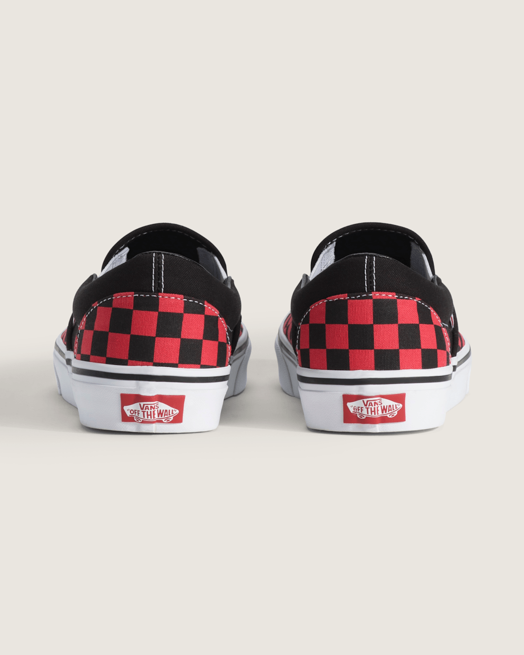 Vans Classic Slip-On Checkerboard Shoe in Checkerboard Crimson Haze Red