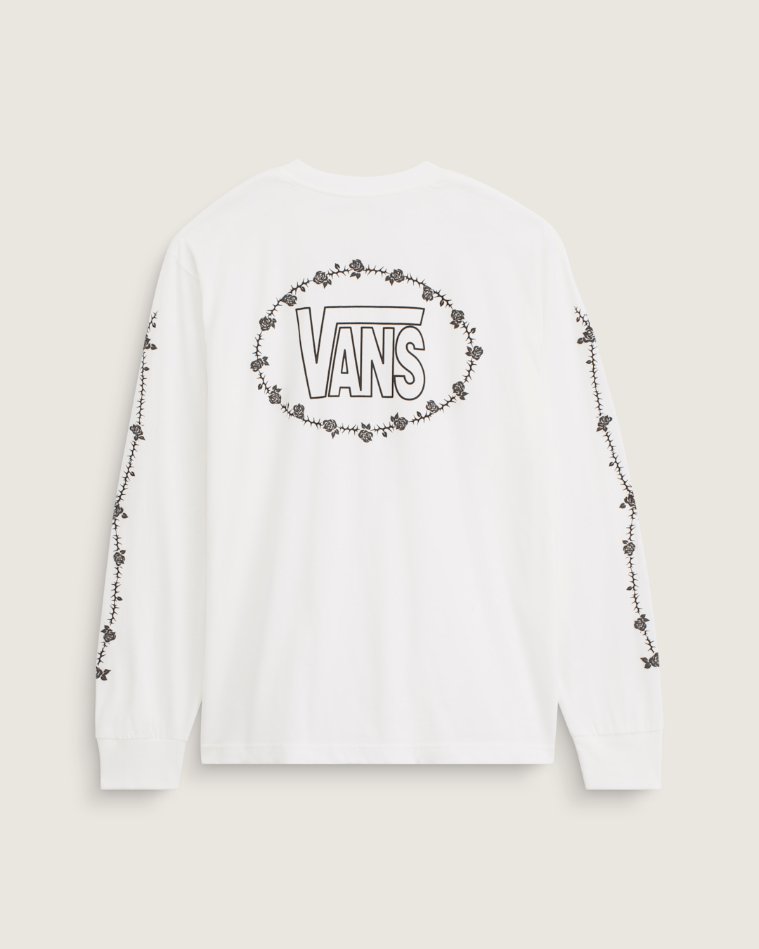 Vans Rose and Thorns Long Sleeve T-Shirt in White