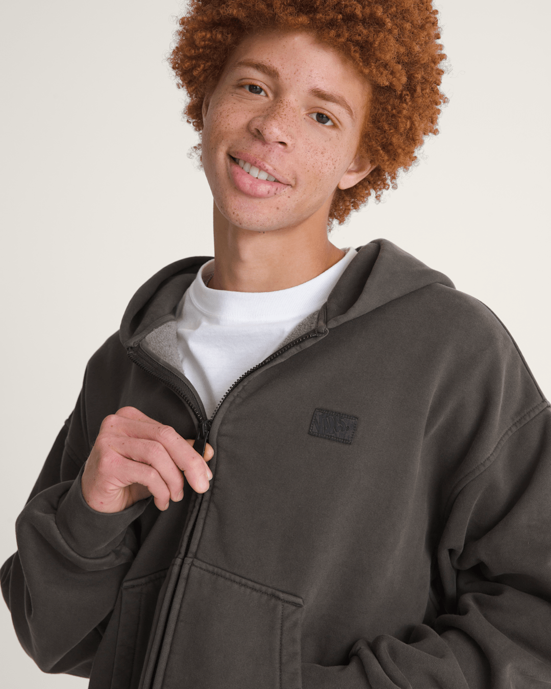 Vans Premium Zip Hoodie in Faded Black