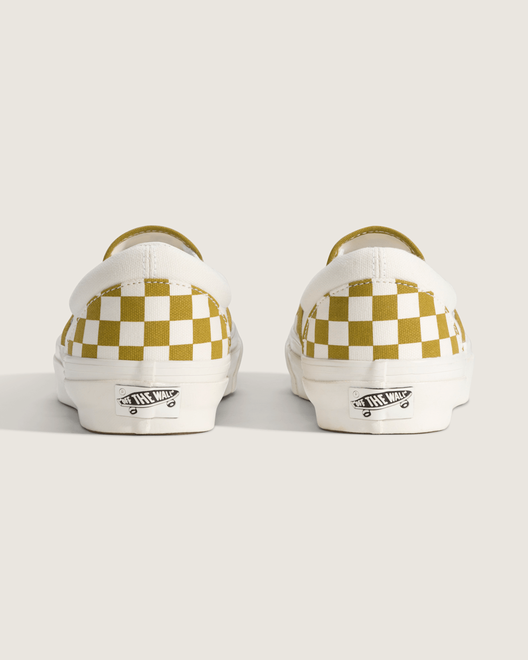 Vans Premium Classic Slip-On Checkerboard Shoe in Checkerboard Burnt Gold Yellow