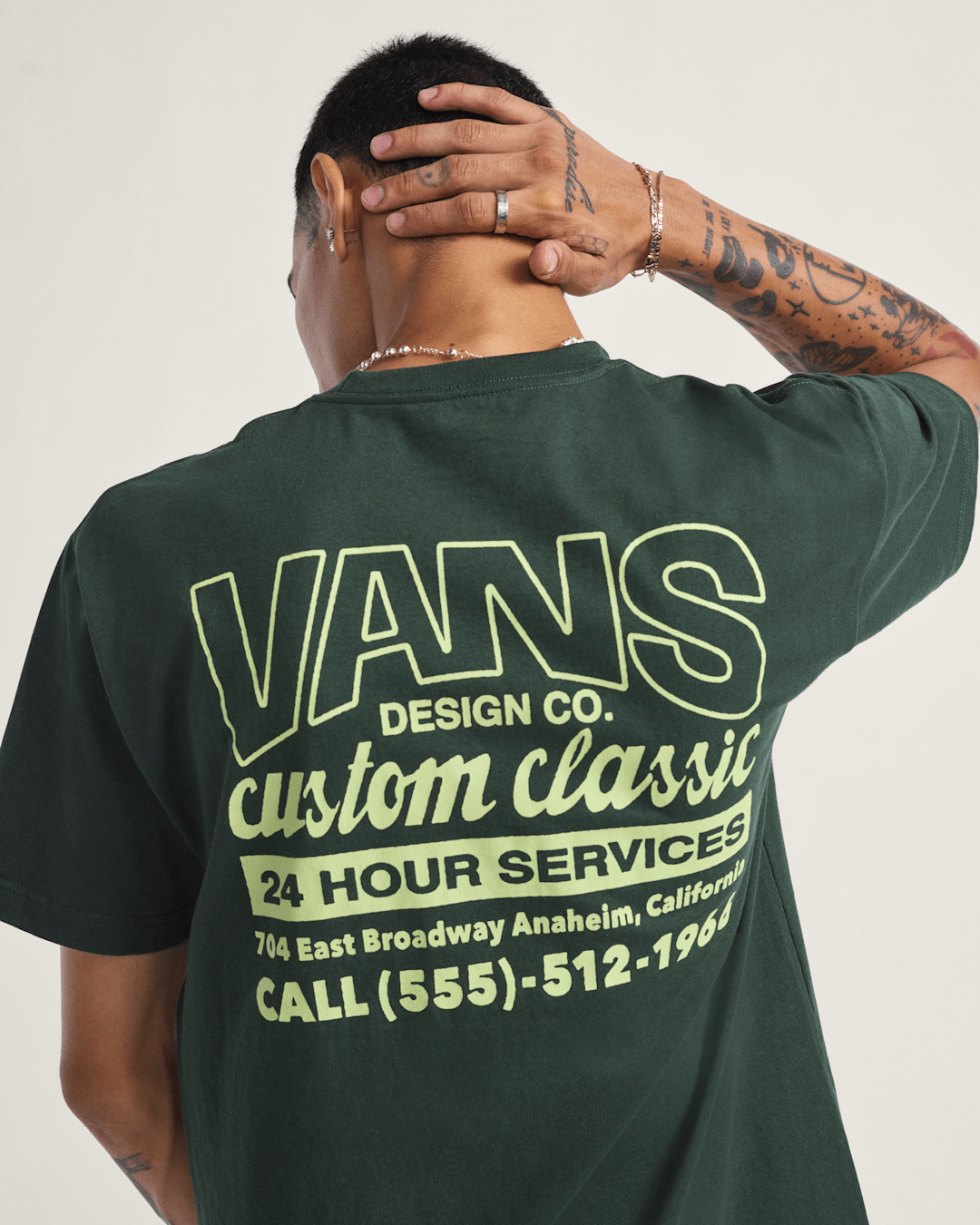 Vans Shop Front T-Shirt in Dried Kelp Green