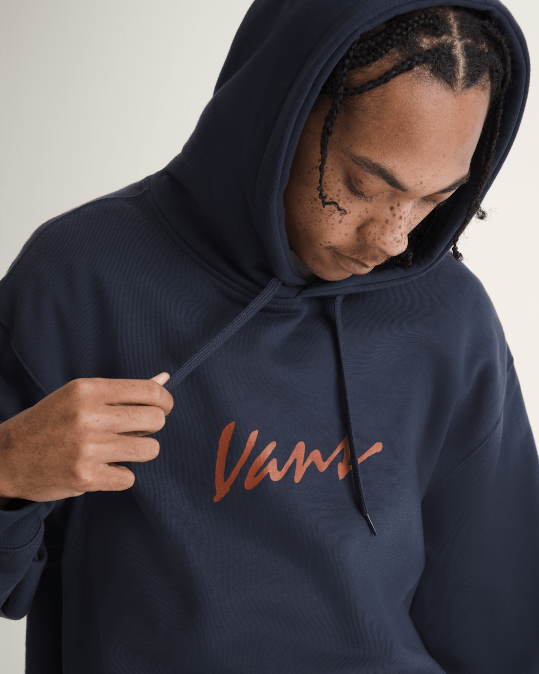 Vans Scripted Vans Pullover Hoodie in Parisian Night Blue