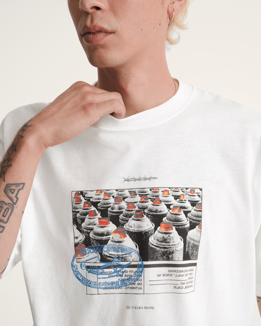 Vans Style Tips T-Shirt in Marshmallow White