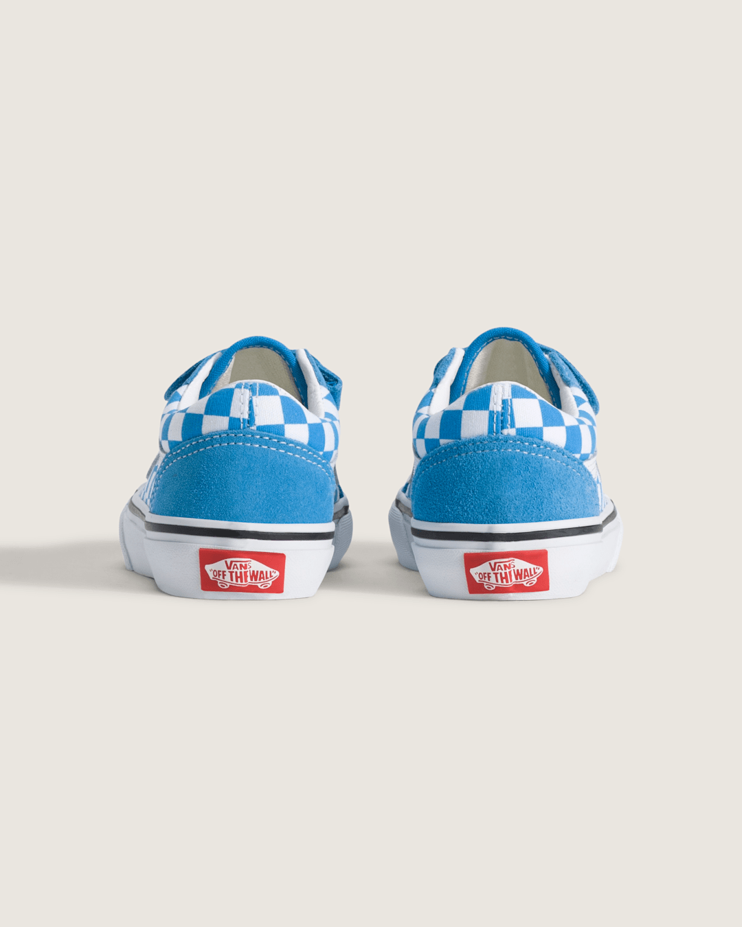 Vans Little Kids Old Skool V Checkerboard Shoe in Checkerboard Bright Azure Blue