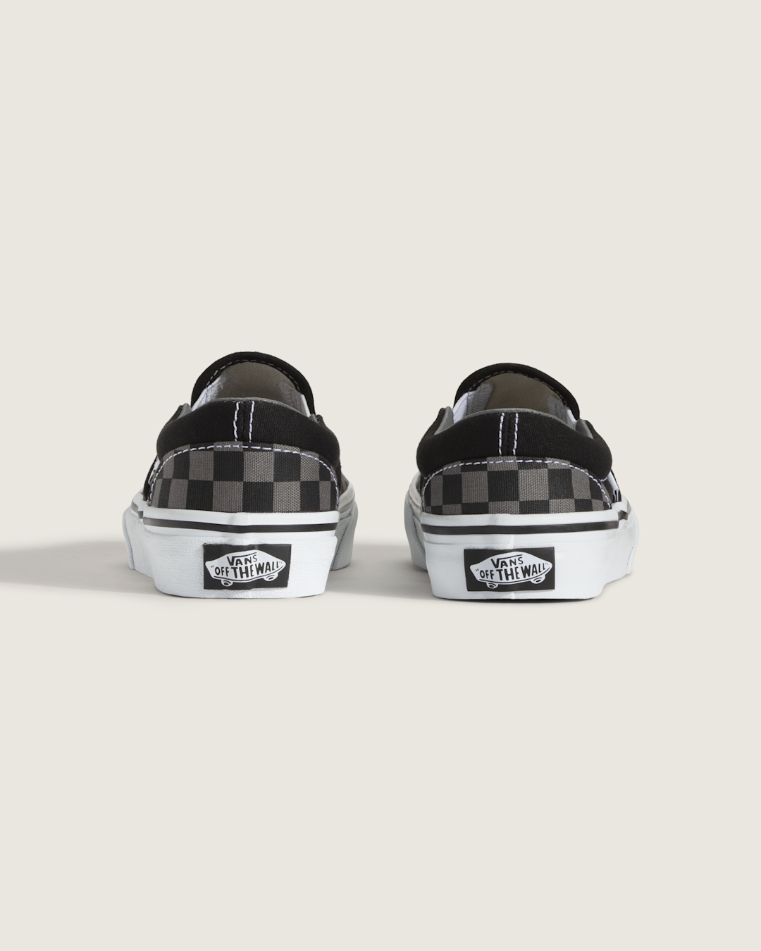 Vans Kids Classic Checkerboard Slip-On Black/Pewter Shoes