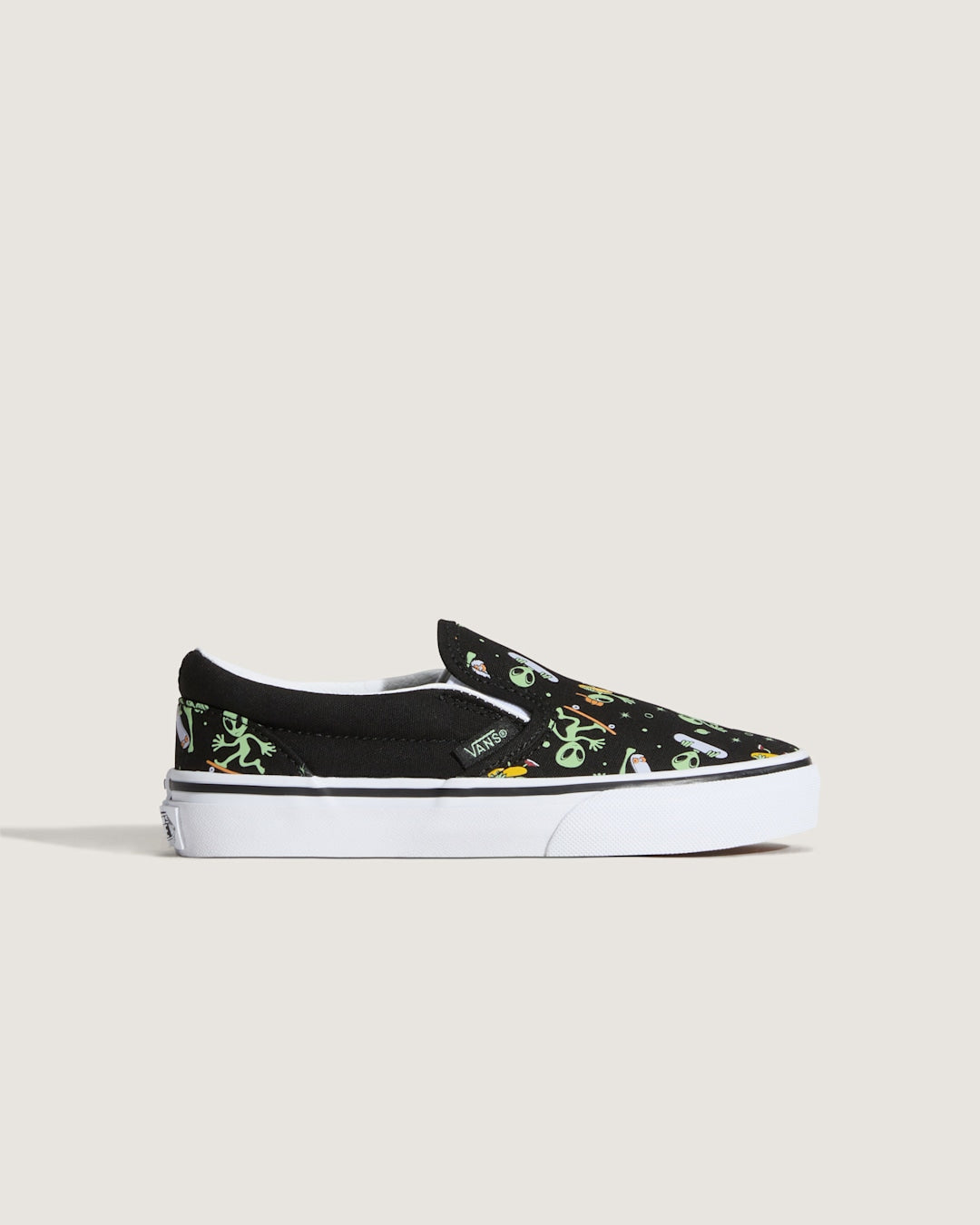 Vans Little Kids Classic Slip-On Shoe in Black / Green