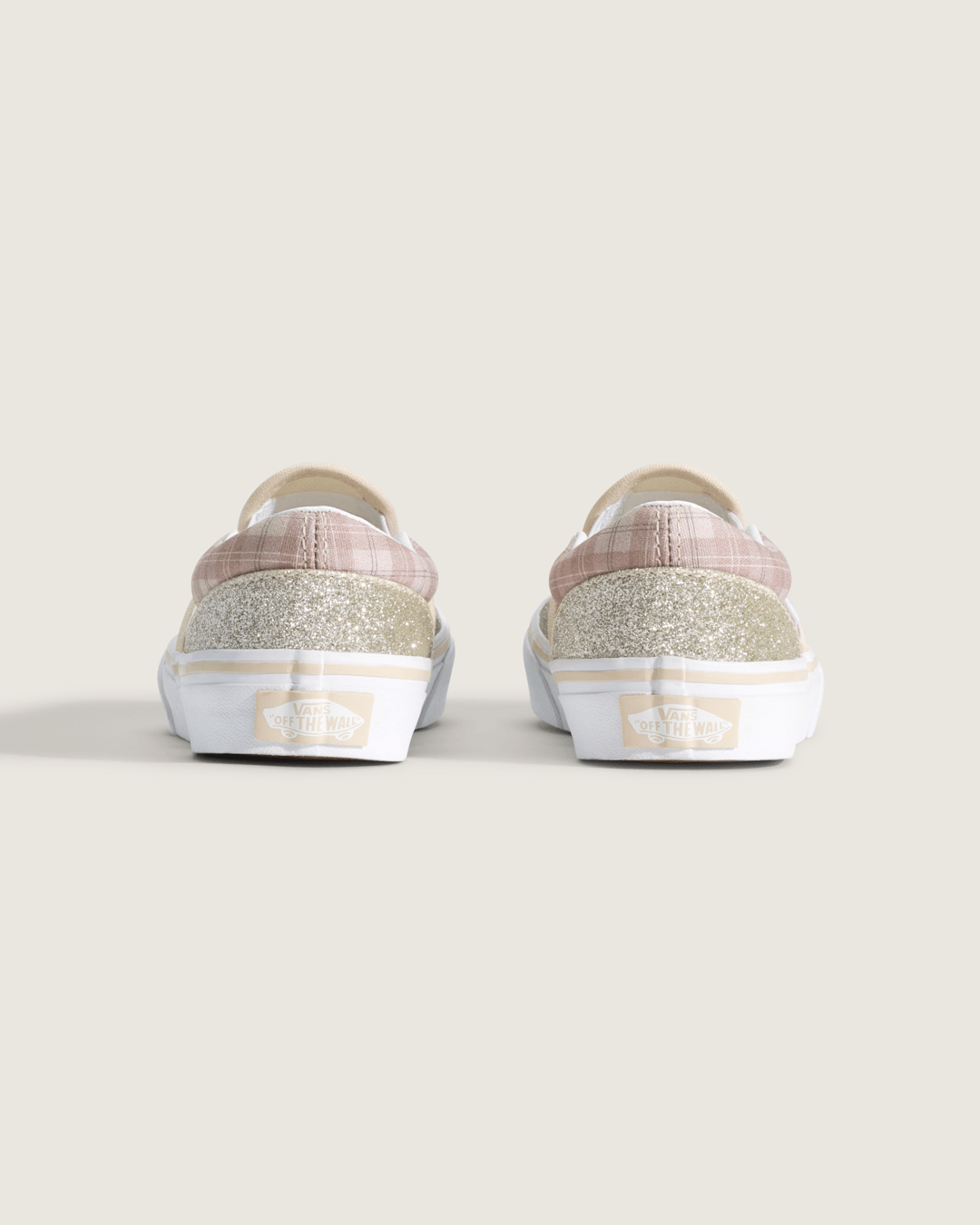 Vans Little Kids Classic Slip-On Shoe in Glitter Plaid Incense
