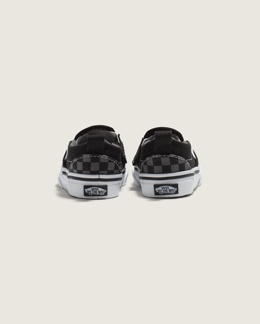 Vans Toddler Classic Slip-On V Checkerboard Shoe in Checkerboard Black / Pewter Grey