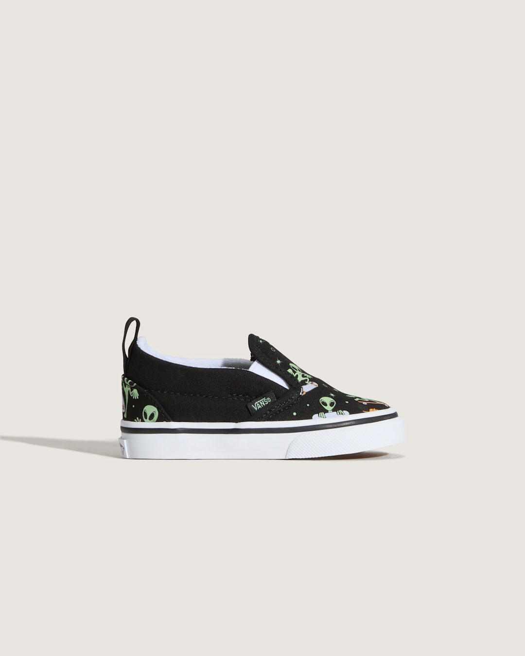 Vans Toddler Classic Slip-On V Shoe in Black / Green