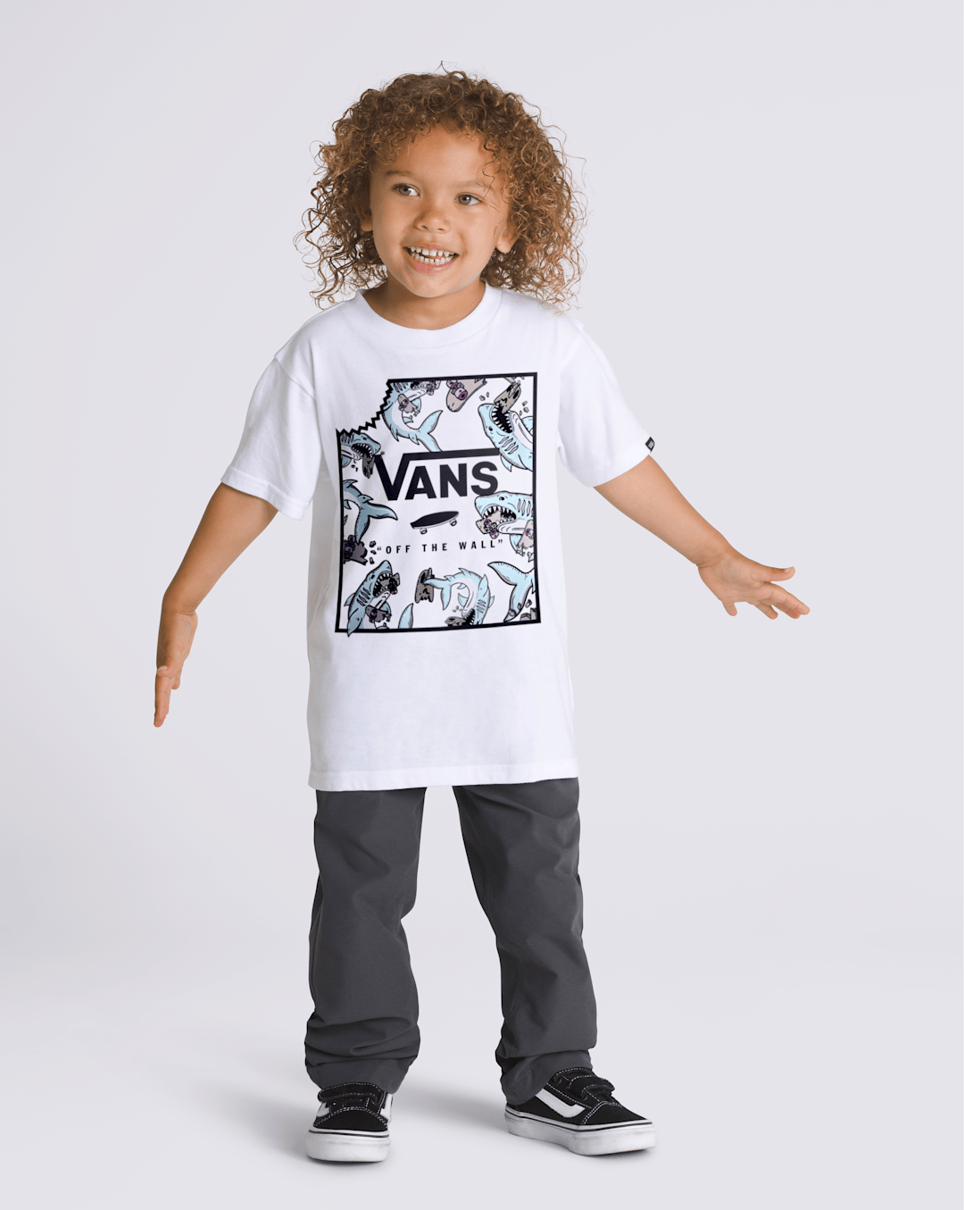 Vans Kids Little Kids Shark Bite T-Shirt in White