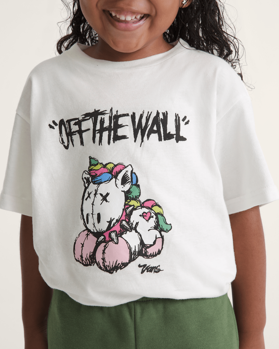 Vans Little Kids Unicorn T-Shirt in Marshmallow White