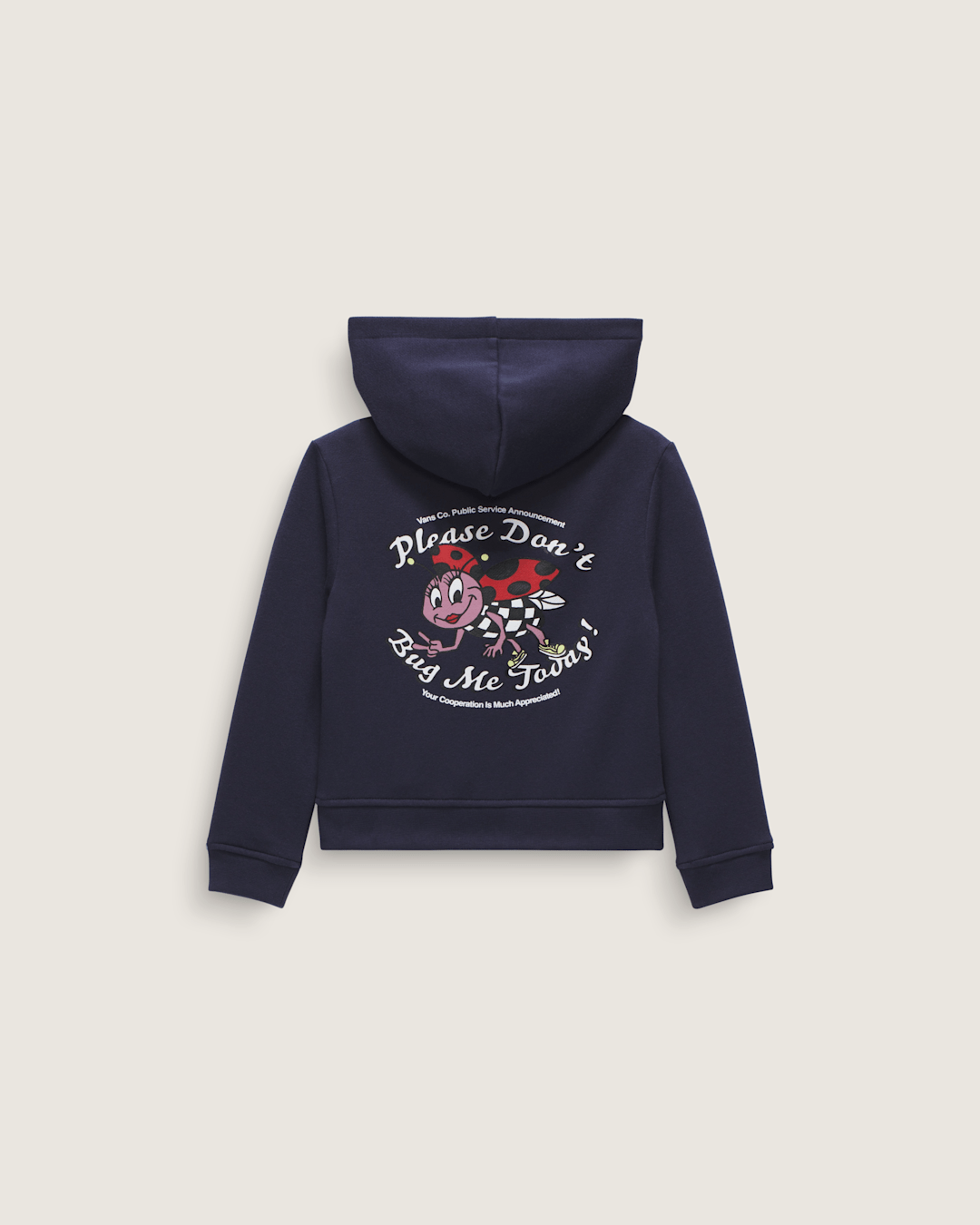 Vans Little Kids Dont Bug Me Zip Hoodie in Parisian Night Blue