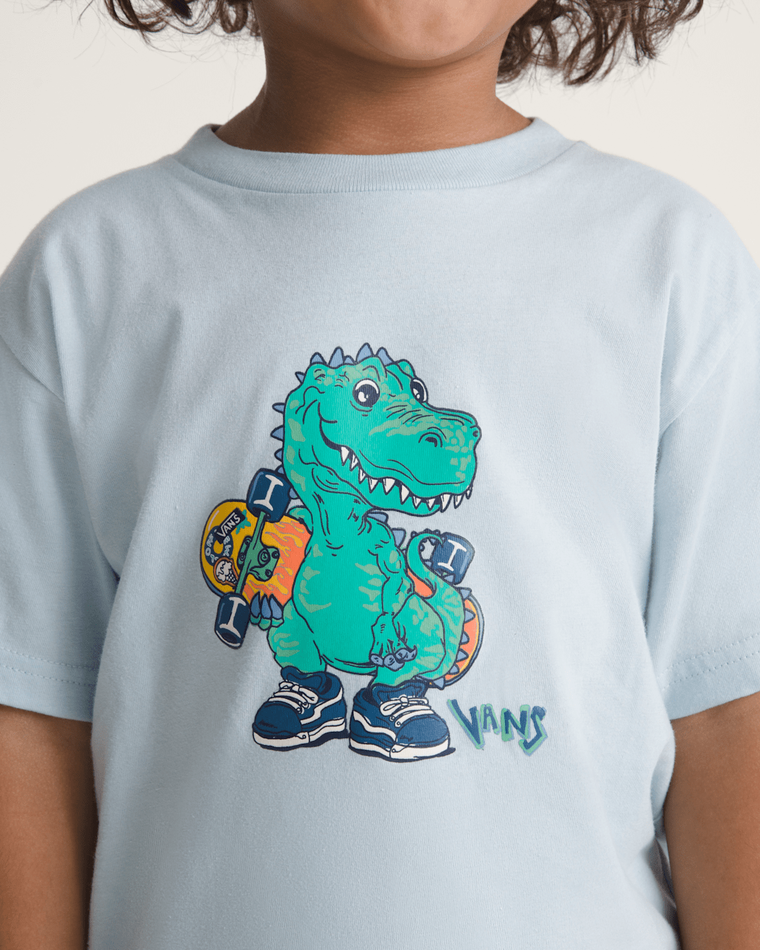 Vans Little Kids Prehistoric Skater T-Shirt in Dawn Mist