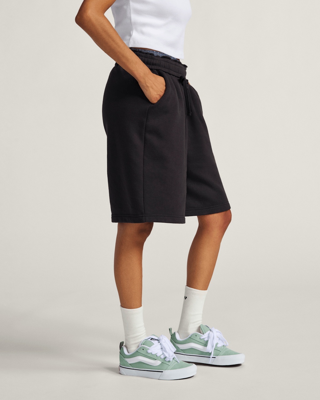 Vans Knu Skool Shoe in Grey Olive Green