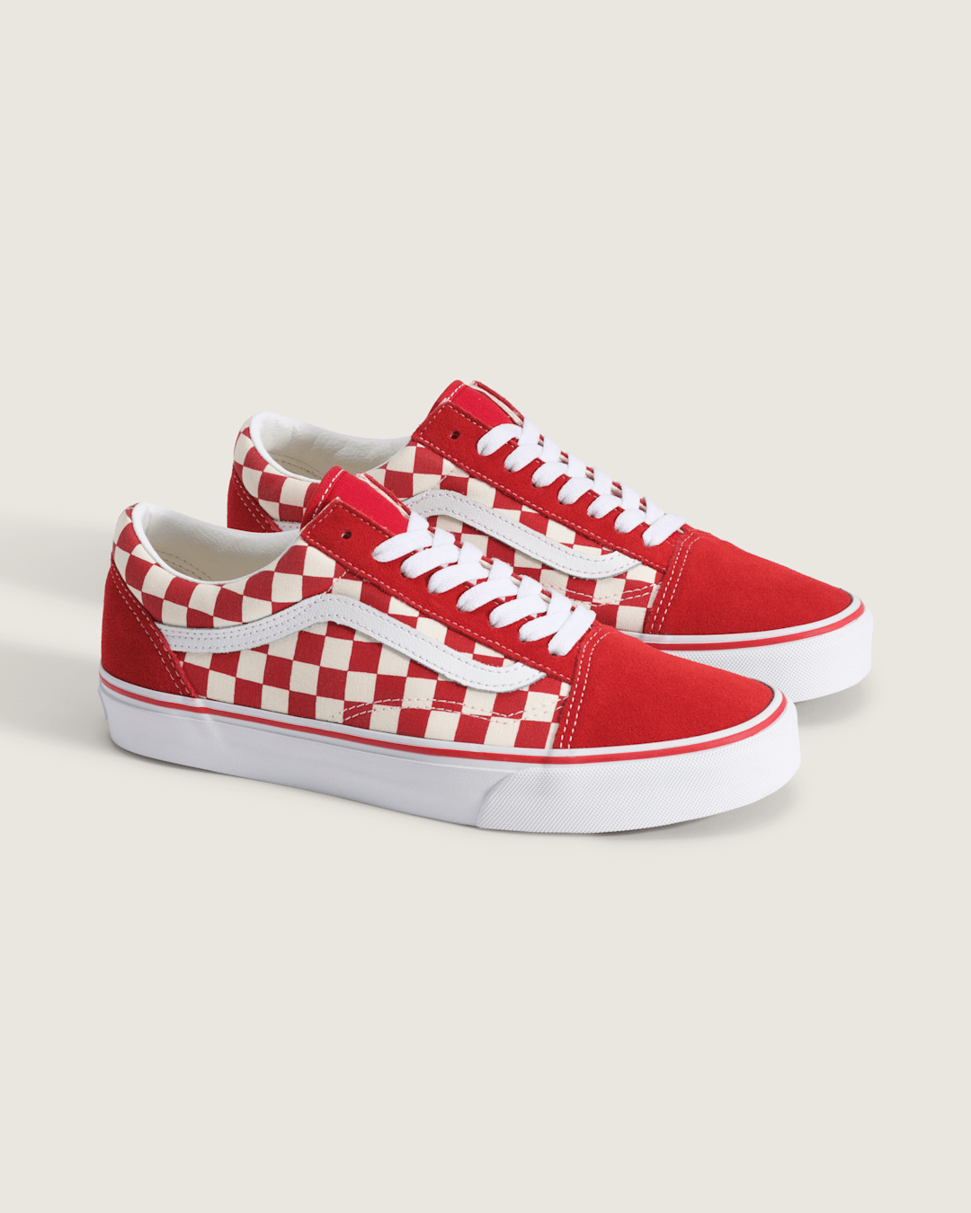 Vans Old Skool Checkerboard Shoe in Checkerboard Racing Red / White