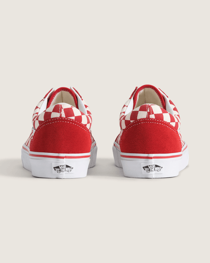 Vans Old Skool Checkerboard Shoe in Checkerboard Racing Red / White