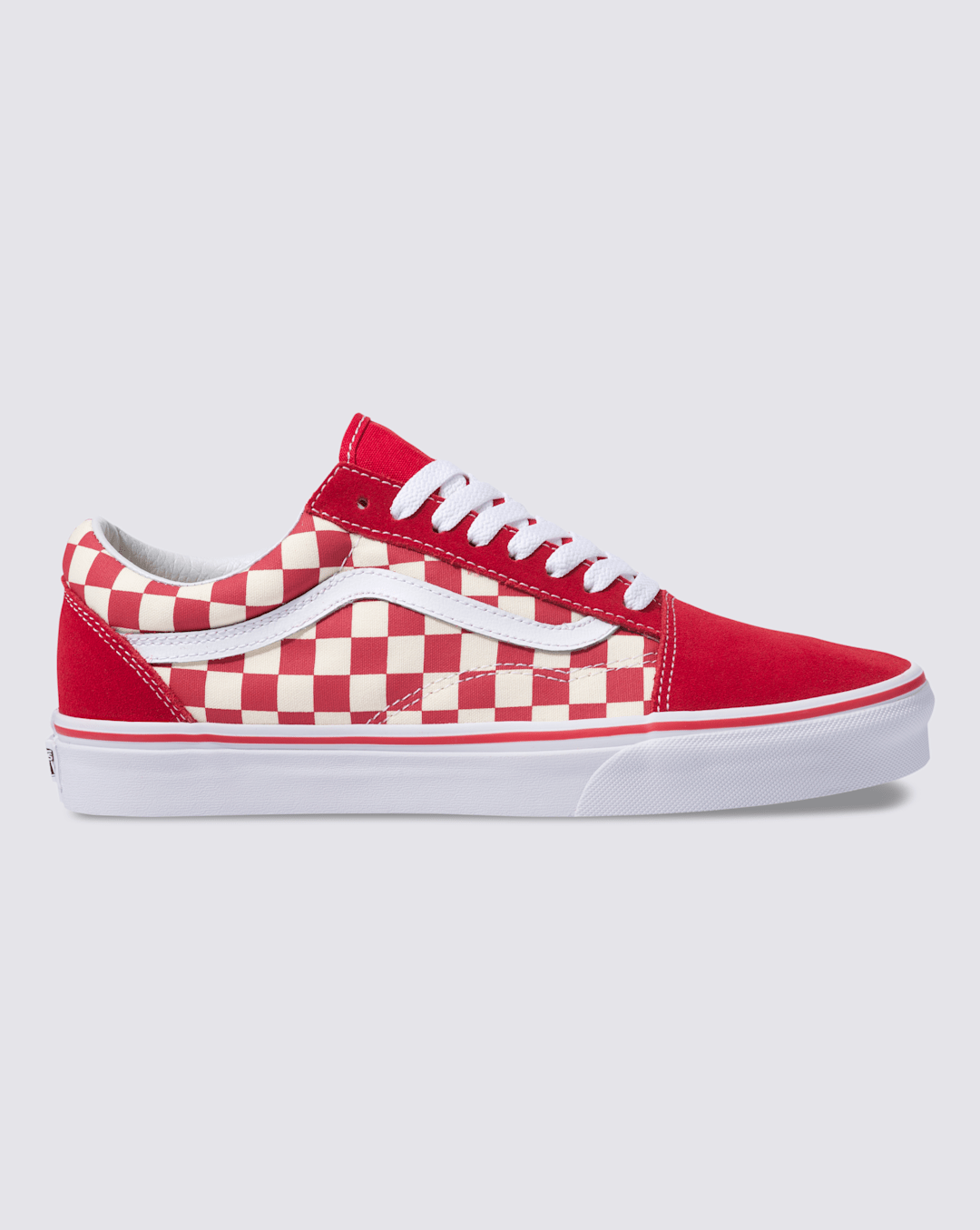 Vans Old Skool Checkerboard Shoe in Checkerboard Racing Red / White