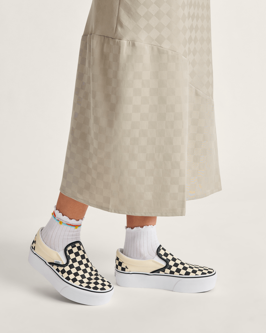 Vans Classic Slip-On Stackform Checkerboard Black/Classic White Shoe