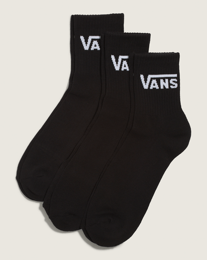 Vans Classic Half Crew Socks 3-Pack in Black