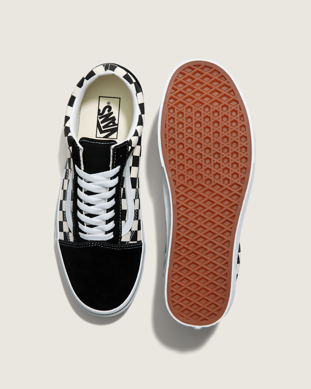 Vans Old Skool Checkerboard Shoe in Checkerboard Black / White