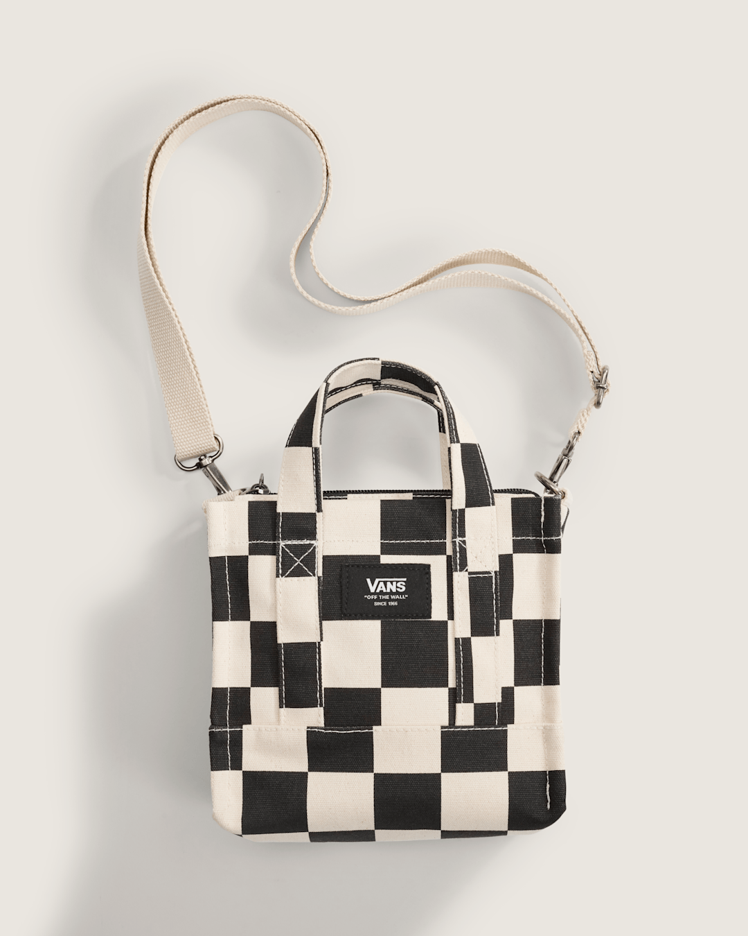 Vans Lil Pergs Checkerboard Tote Bag in Antique White / Black