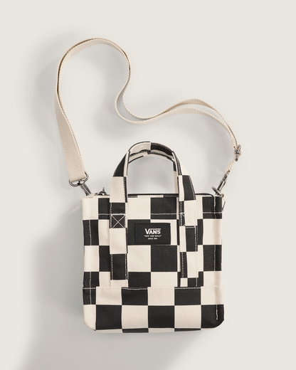 Vans Lil Pergs Checkerboard Tote Bag in Antique White / Black