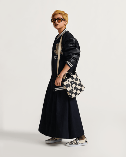 Vans Lil Pergs Checkerboard Tote Bag in Antique White / Black