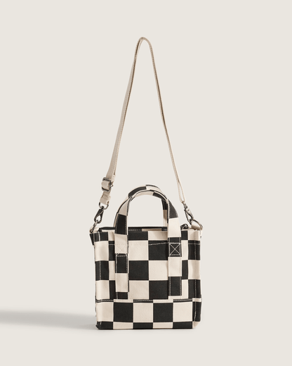 Vans Lil Pergs Checkerboard Tote Bag in Antique White / Black