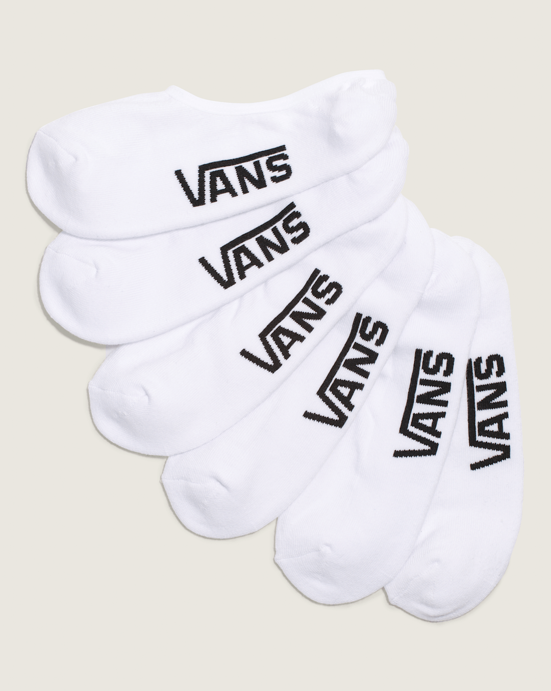 Vans Classic No Show Socks 3-Pack in White