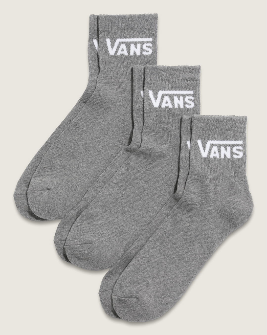 Vans Classic Half Crew Socks 3-Pack in Heather Grey