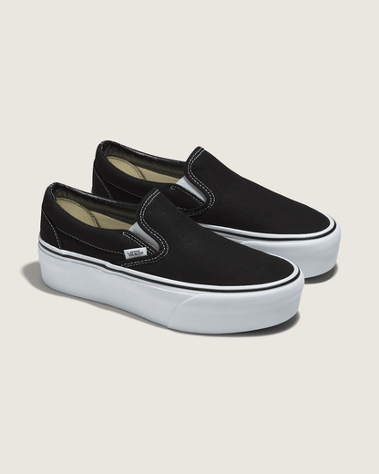 Vans Classic Slip-On Platform Shoe in Black / True White