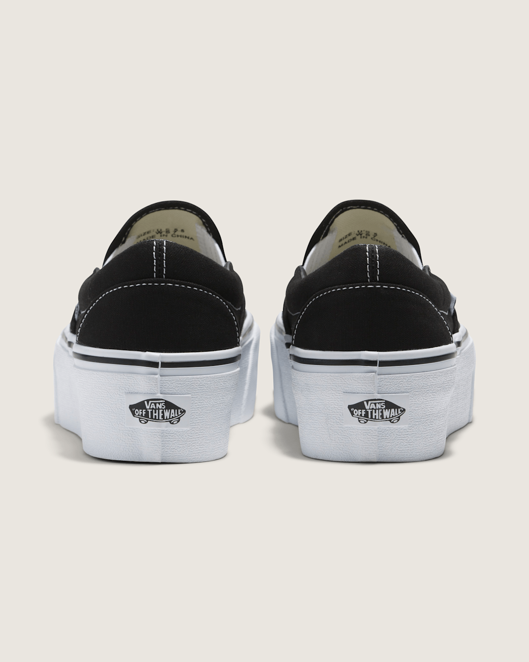 Vans Classic Slip-On Platform Shoe in Black / True White