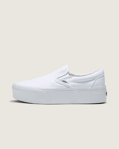 Vans Classic Slip-On Platform Shoe in True White