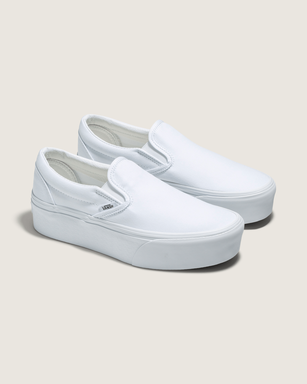 Vans Classic Slip-On Platform Shoe in True White