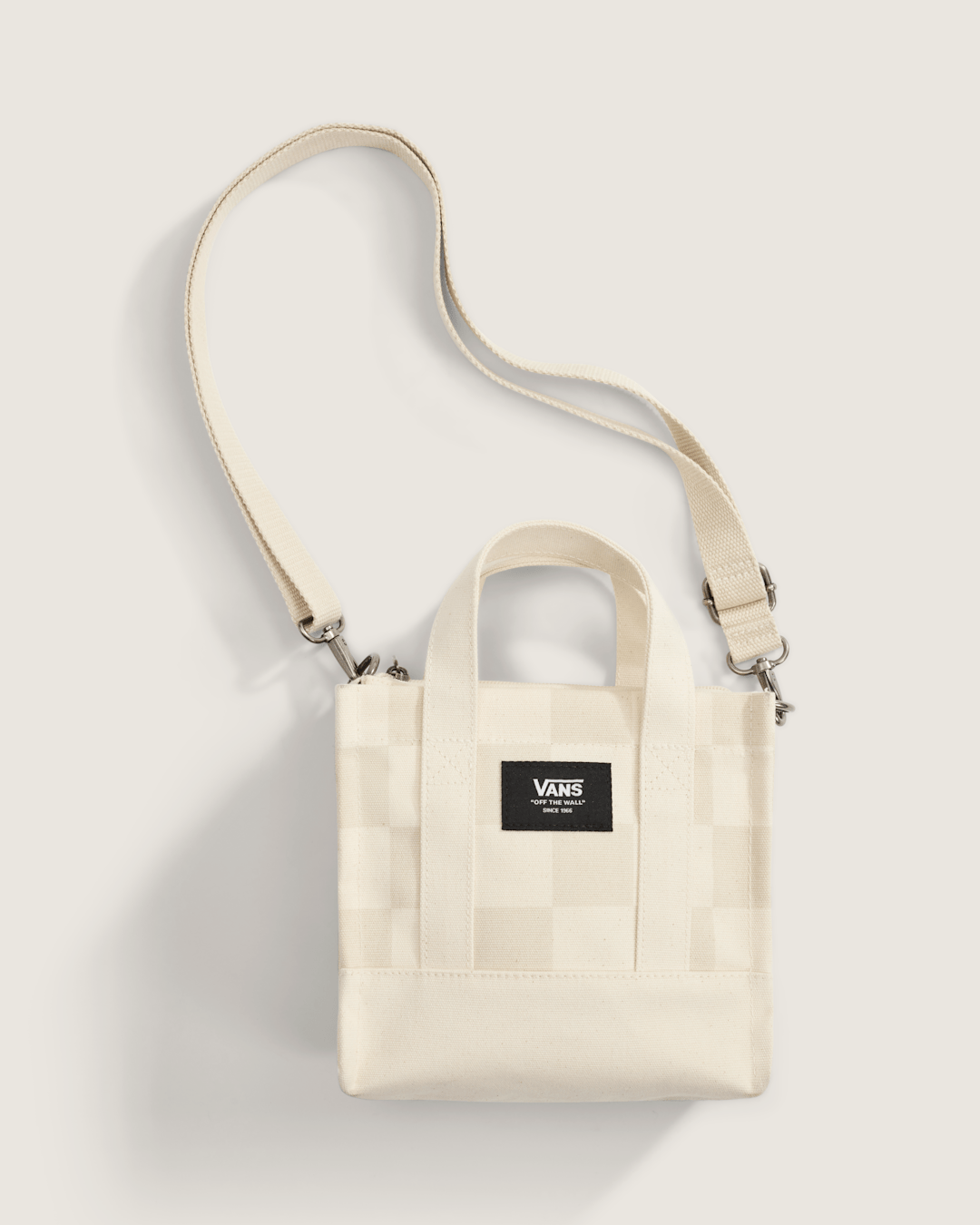 Vans Lil Pergs Checkerboard Tote Bag in Oatmeal Beige