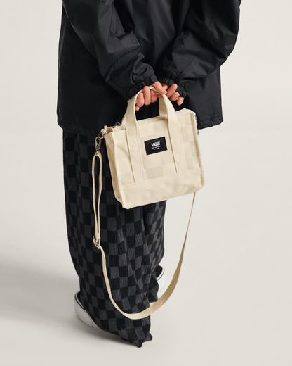 Vans Lil Pergs Checkerboard Tote Bag in Oatmeal Beige