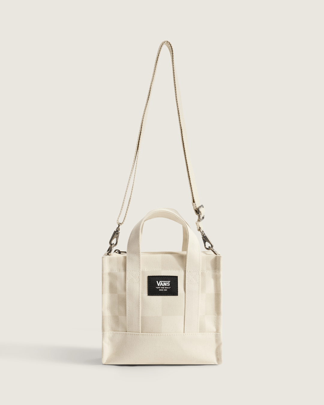 Vans Lil Pergs Checkerboard Tote Bag in Oatmeal Beige