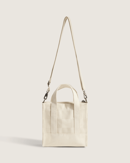 Vans Lil Pergs Checkerboard Tote Bag in Oatmeal Beige