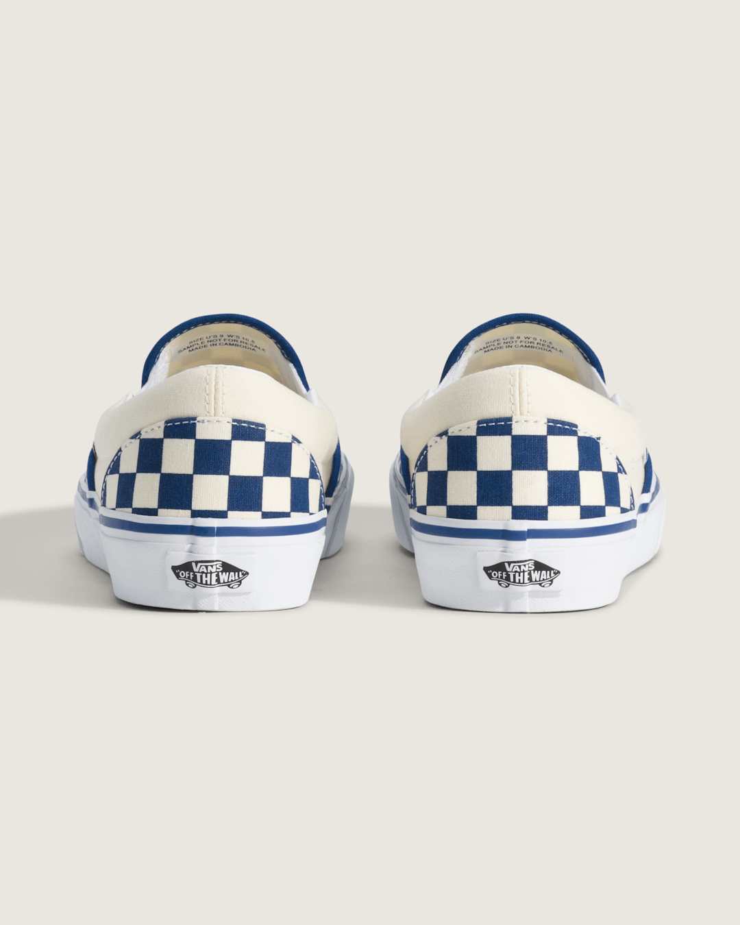 Vans Classic Slip-On Checkerboard Shoe in True Blue / White