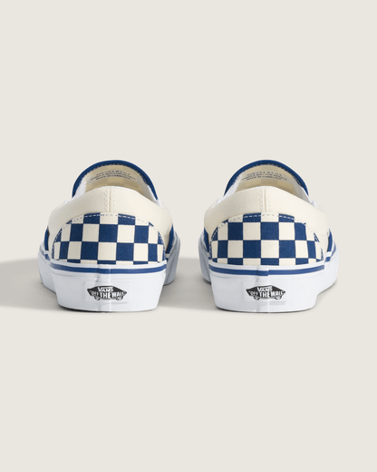 Vans Classic Slip-On Checkerboard Shoe in True Blue / White
