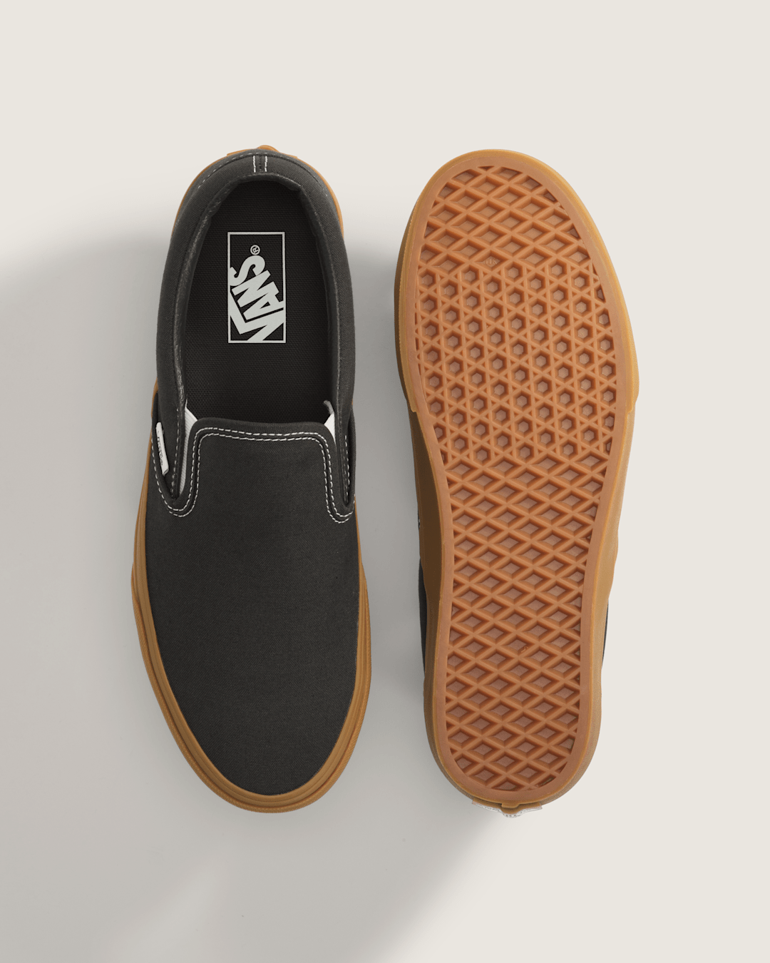 Vans Classic Slip-On Shoe in Gum Faded Black